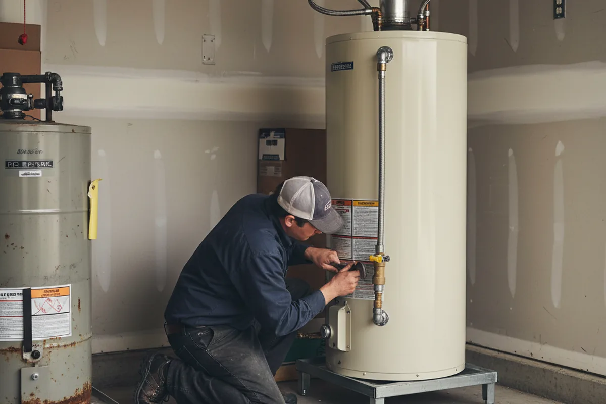 Water heater and shutoff valve replacement in Derby